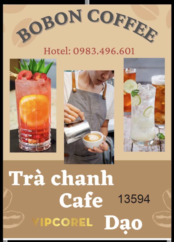 Biển vẫy Bonbon Coffee - Trà chanh - cà phê dạo
