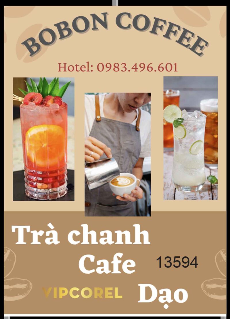 Biển vẫy Bonbon Coffee - Trà chanh - cà phê dạo