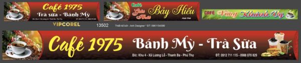 Biển ngang Cà phê 1975 - giải khát file corel