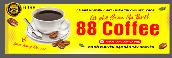 Market biển cà phê Buôn Ma Thuột 88 coffee file corel x7