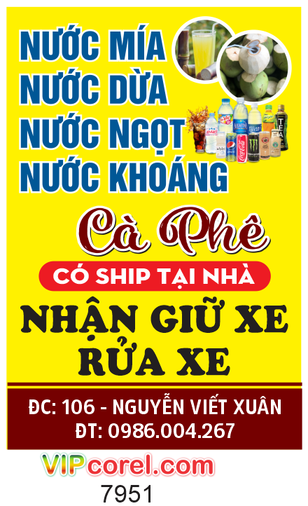 Biển vẫy đồ uống - cà phê - nhận giữ xe