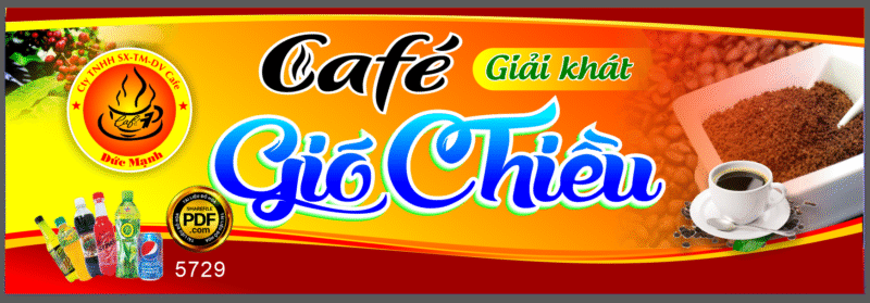Bảng biển Đức Mạnh cà phê gió Chiều - giải khát file corel
