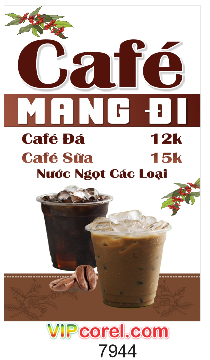 Biển vẫy Café mang đi file corel