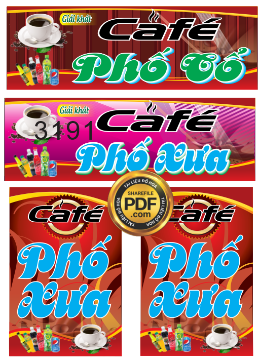 Market cà phê phố cổ cafe phố xưa file corel