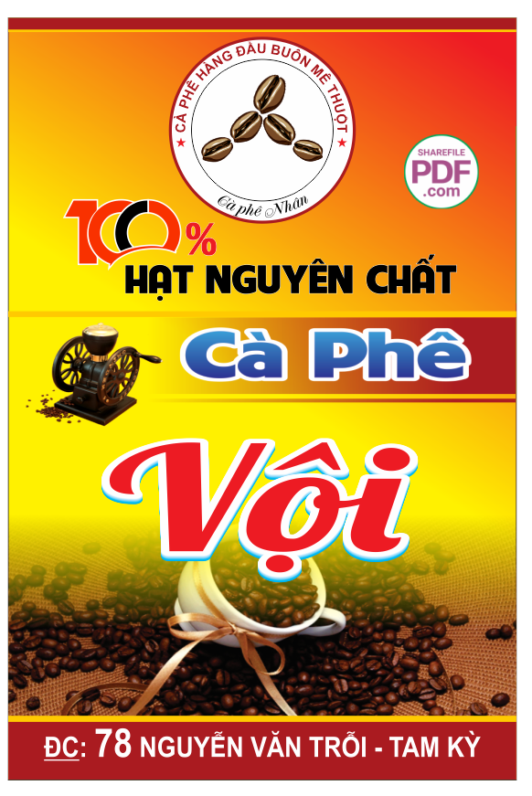 Biển vẫy Cà phê vội - cà phê mang đi file PDF & CDR