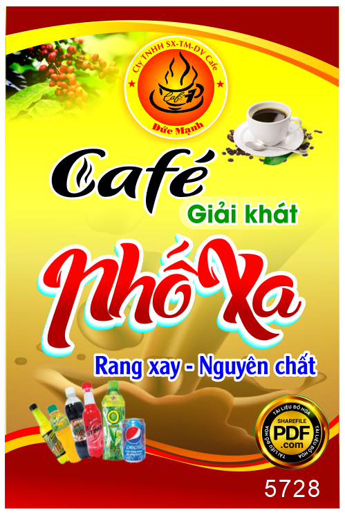 Biển vẫy Cà phê giải khát Phố Xa file corel