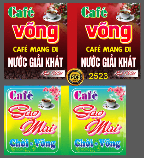Market biển vẫy cà phê Sao Mai - cà phê mang đi file CDR