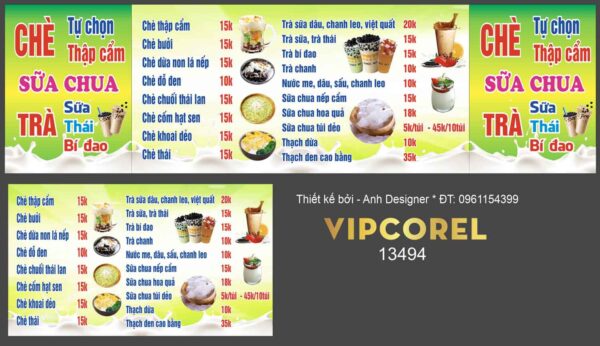 Biển dán xe bán nước - chè - trà sữa - sữa chua