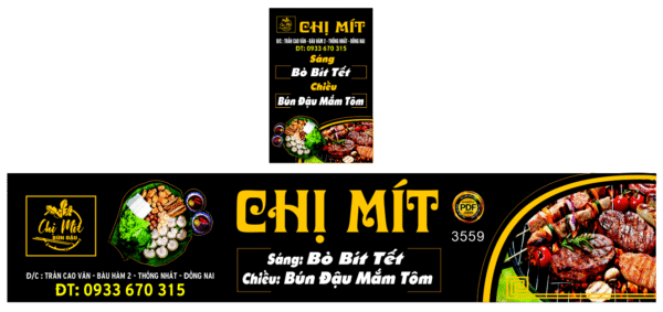 Biển bún đậu mắm tôm Chị Mít file corel