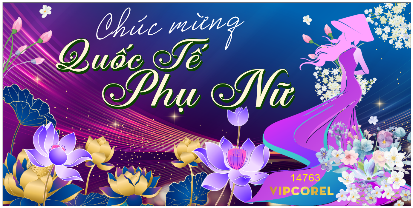 Background Chúc mừng quốc tế phụ nữ, chân hoa sen