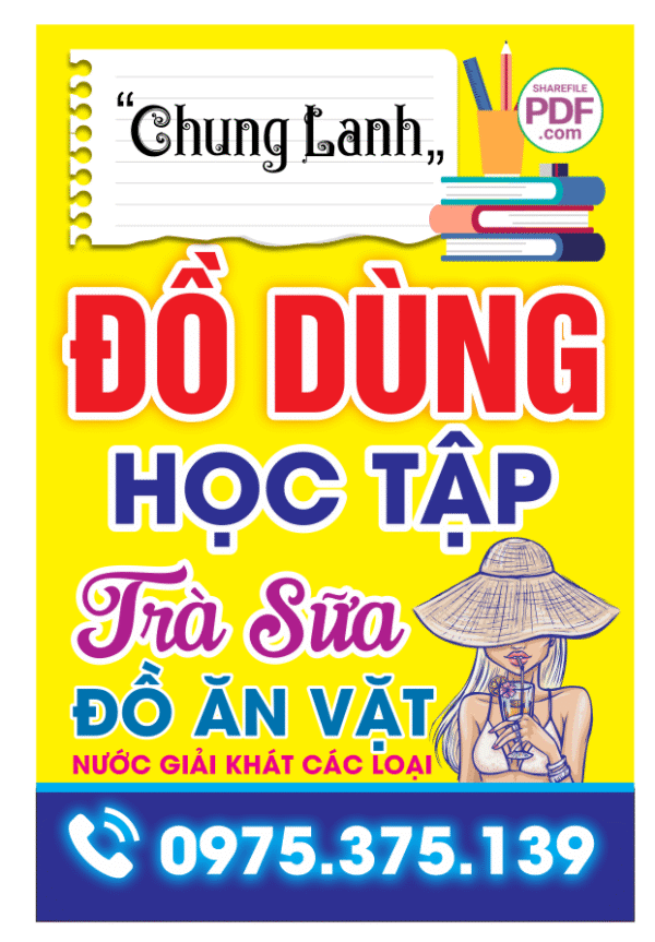 Biển Chung Lanh - Đồ dùng học tập file PDF & CDR