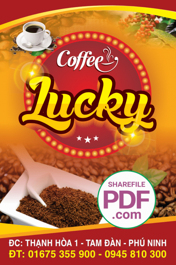 Biển vẫy Coffee Lucky file PDF & CDR