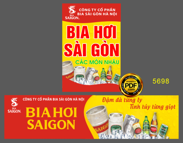 Biển quảng cáo bia hơi Sài Gòn file corel