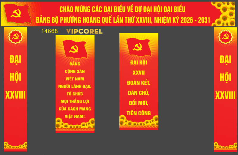 Pano đại hội đại biểu Đảng Bộ Phường 2025 file corel