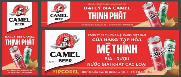 Bảng biển quảng cáo Đại lý bia Camel file corel