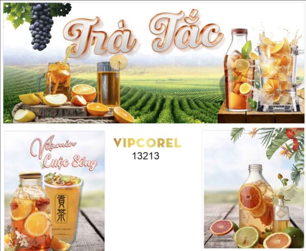 Decal dán Xe đẩy bán Trà Tắc vector corel