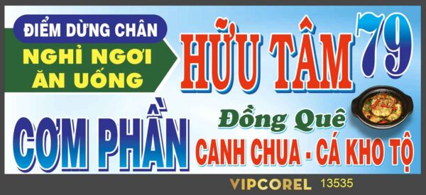 Biển quảng cáo Điểm dừng chân ăn uống file corel