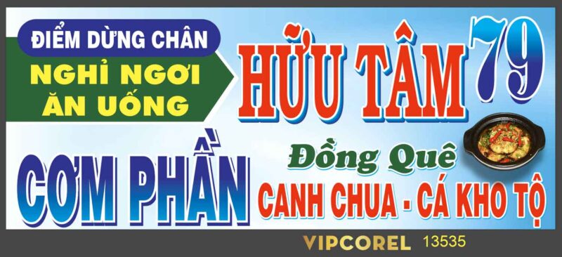 Biển quảng cáo Điểm dừng chân ăn uống file corel