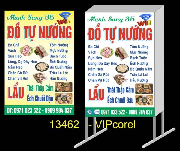 Biển vẫy Đồ tự nướng - lẩu thập cẩm