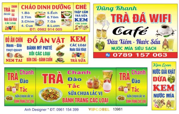 File corel trà đá - đồ ăn vặt - giải khát