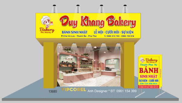 Biển quảng cáo Bánh sinh nhật Duy Khang Bakery file corel