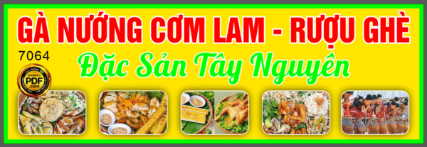 Biển quảng cáo gà nướng cơm Lam file corel