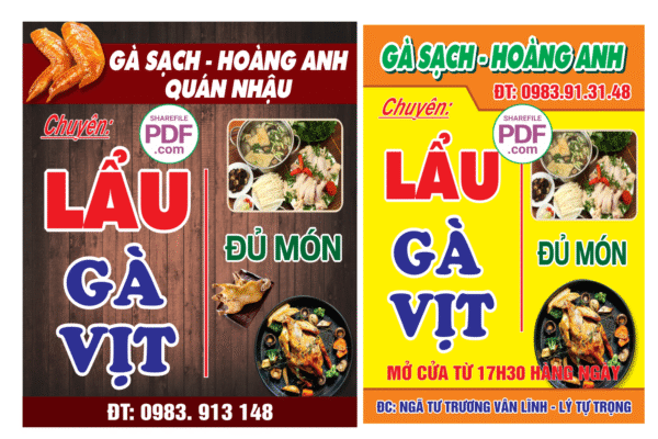 Biển Gà sạch - Hoàng Anh- Lẩu gà vịt file PDF & CDR