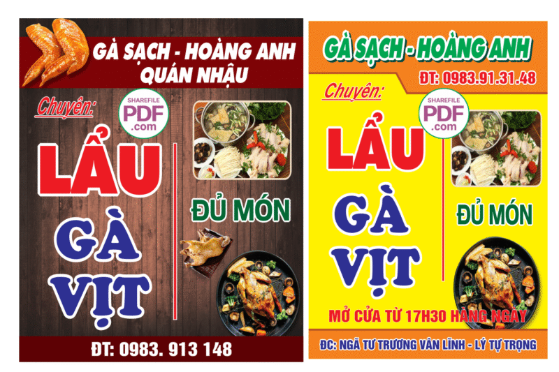 Biển Gà sạch - Hoàng Anh- Lẩu gà vịt file PDF & CDR