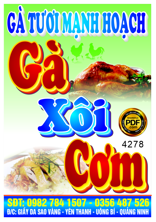 Biển vẫy Gà tươi Mạnh Hoạch file corel