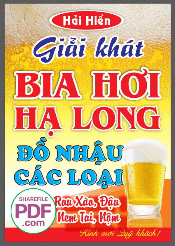 Biển Giải khát - Bia hơi Hạ Long Hải Hiền file PDF & CDR