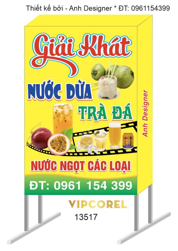 Biển vẫy quảng cáo nước Giải khát các loại file corel