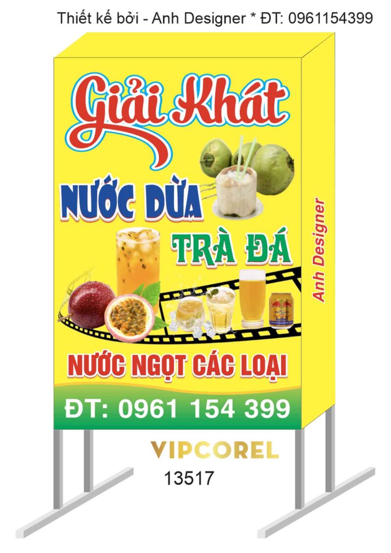 Biển vẫy quảng cáo nước Giải khát các loại file corel