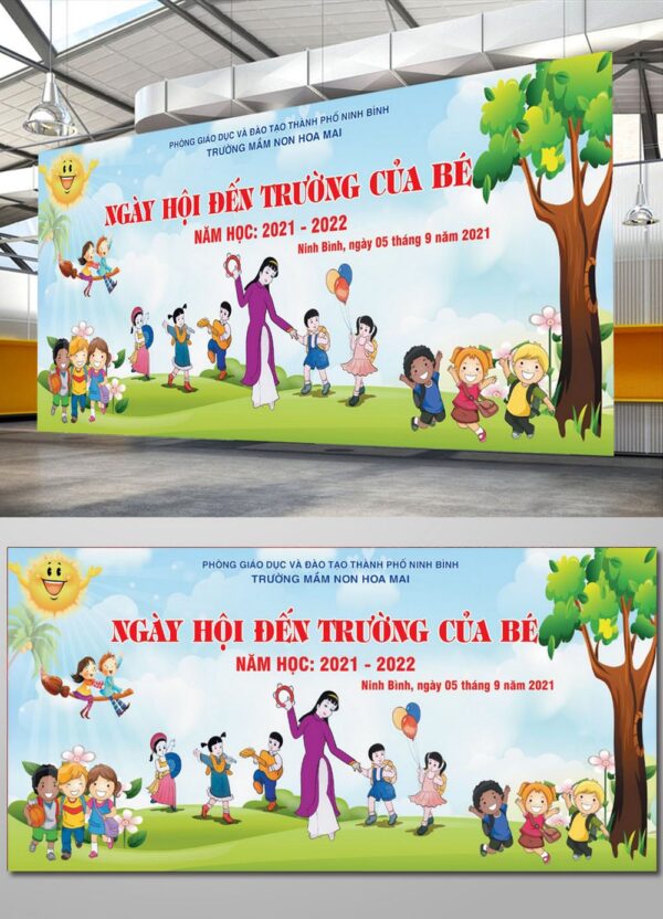 Mẫu Phông nền khai giảng năm học mới file corel
