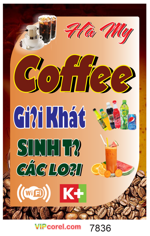 Biển vẫy Hà My coffee - giải khát sinh tố các loại