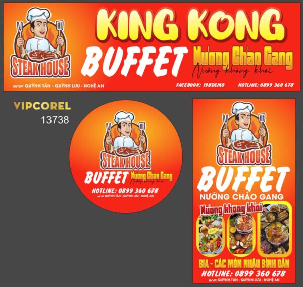 Biển QC King Kong buffet - nướng chảo gang