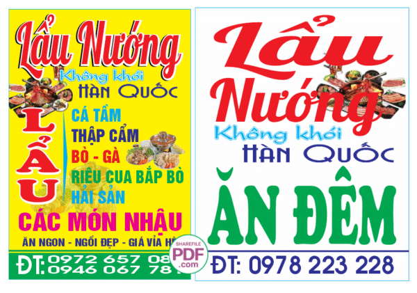 Biển lẩu nướng không khói Hàn Quốc #4 file PDF & CDR