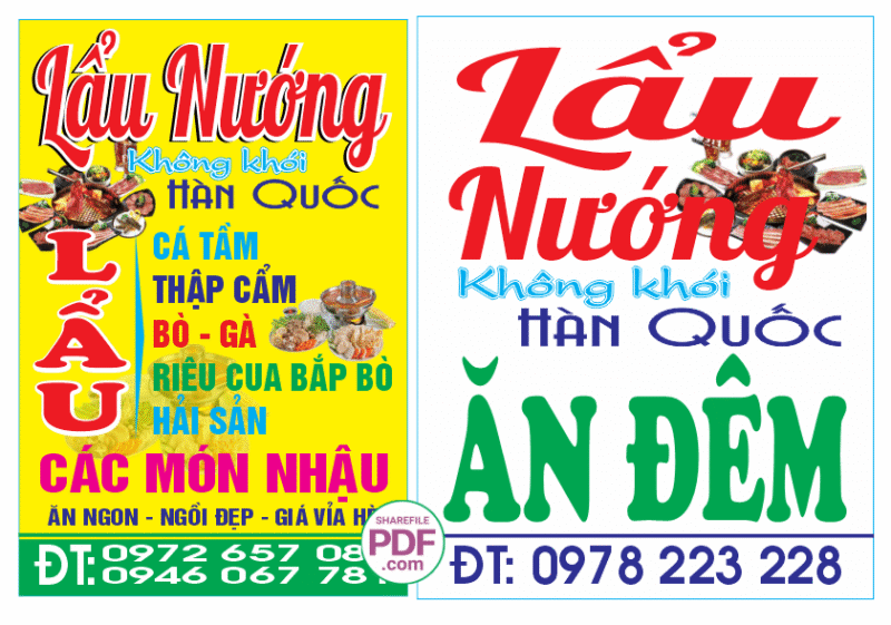 Biển lẩu nướng không khói Hàn Quốc #4 file PDF & CDR