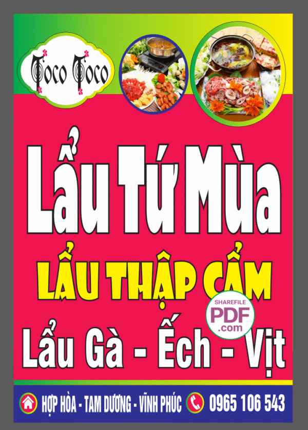 Biển Lẩu Tứ Mùa - Lẩu thập cẩm file PDF & CDR