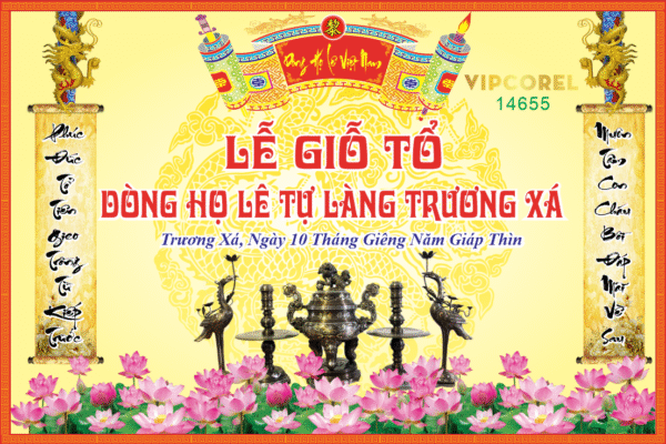 Lễ Giỗ Tổ dòng họ Lê Tự Làng Trương Xá file corel