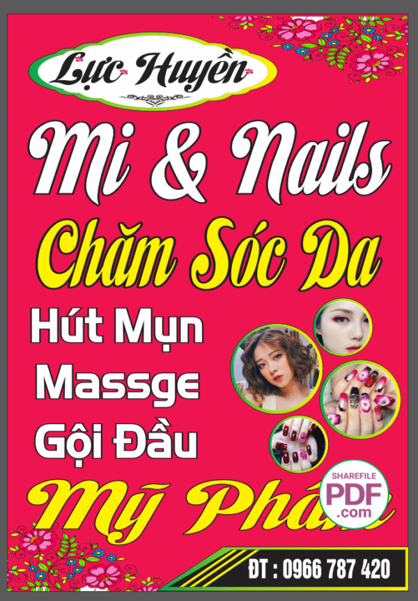 Biển Lực Quyền Mi – Nails – mỹ phẩm file PDF & CDR