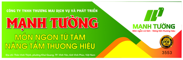 Biển công ty Mạnh Tường - Món ngon từ tâm