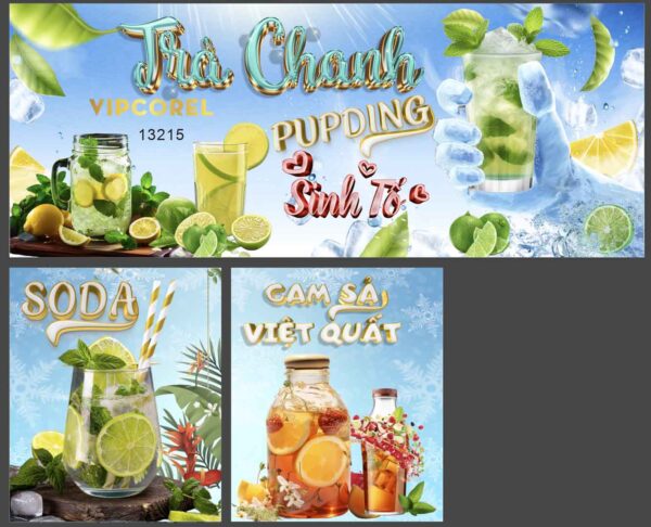 Mẫu xe bán hàng nước Trà Chanh - sinh tố