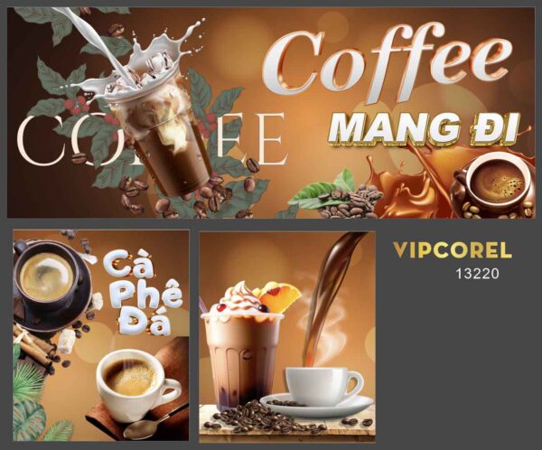 Mẫu xe bán cà phê mang đi vector corel