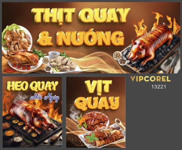 Mẫu xe bán thịt quay - heo quay - vịt quay