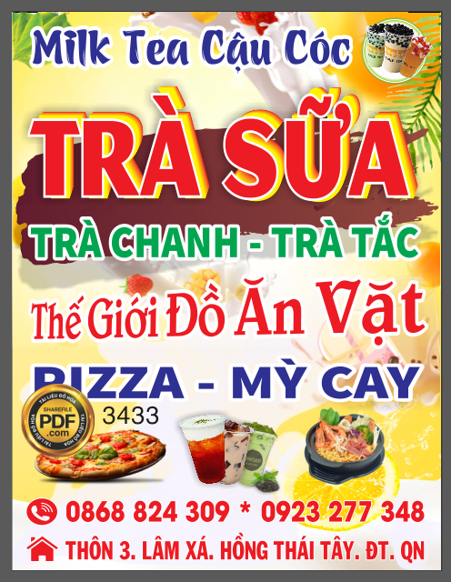 Biển vẫy Trà sữa - Thế giới đồ ăn vặt