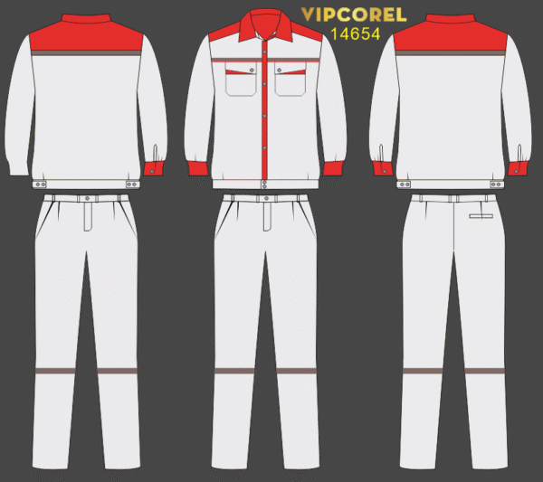 Vector mockup quần áo lao động file corel