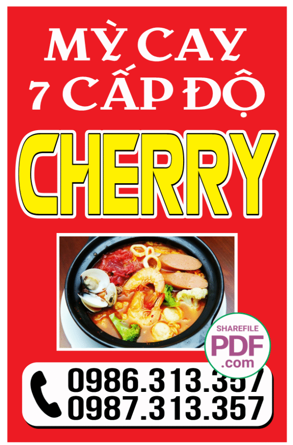 Biển mỳ cay 7 cấp độ cherry file PDF & CDR