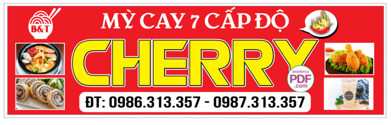 Biển chính Mỳ cay 7 cấp độ cherry #2 file PDF & CDR