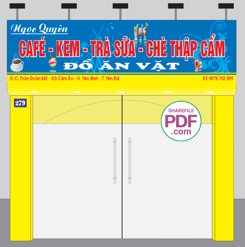 Biển Ngọc Quyên - Cà phê - kem - trà sữa file PDF & CDR