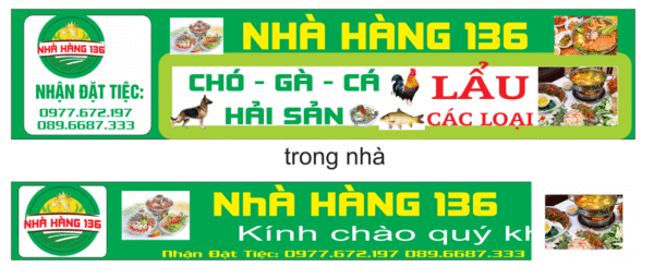 Biển Nhà hàng 136 - Lẩu các loại file PDF & CDR